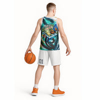 Hawaii Waimanalo Sea Turtle Basketball Jersey Cute Tropical Beach Aloha Spirit Cartoon