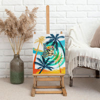 Hawaii Waimanalo Sea Turtle Canvas Wall Art Cute Tropical Beach Aloha Spirit Cartoon