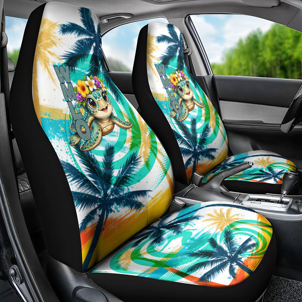 Hawaii Waimanalo Sea Turtle Car Seat Cover Cute Tropical Beach Aloha Spirit Cartoon TS04 - Polynesian Pride