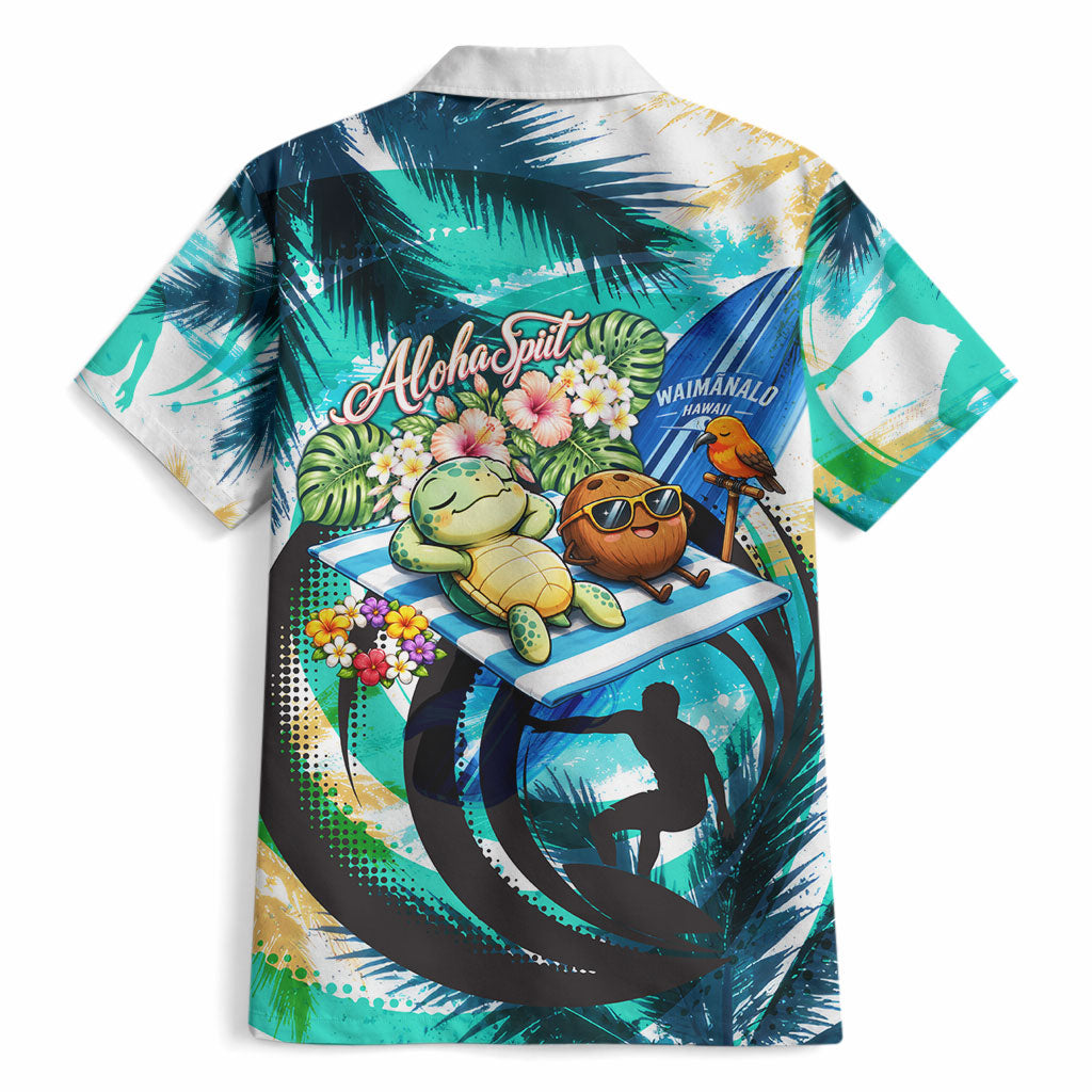 Hawaii Waimanalo Sea Turtle Hawaiian Shirt Cute Tropical Beach Aloha Spirit Cartoon TS04 - Polynesian Pride