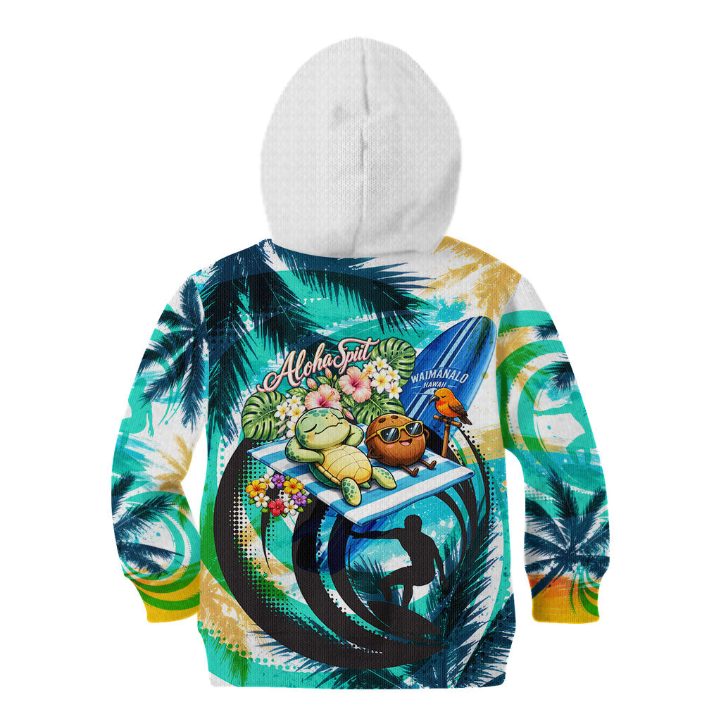 Hawaii Waimanalo Sea Turtle Kid Hoodie Cute Tropical Beach Aloha Spirit Cartoon TS04 - Polynesian Pride