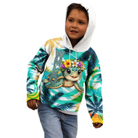 Hawaii Waimanalo Sea Turtle Kid Hoodie Cute Tropical Beach Aloha Spirit Cartoon TS04 - Polynesian Pride