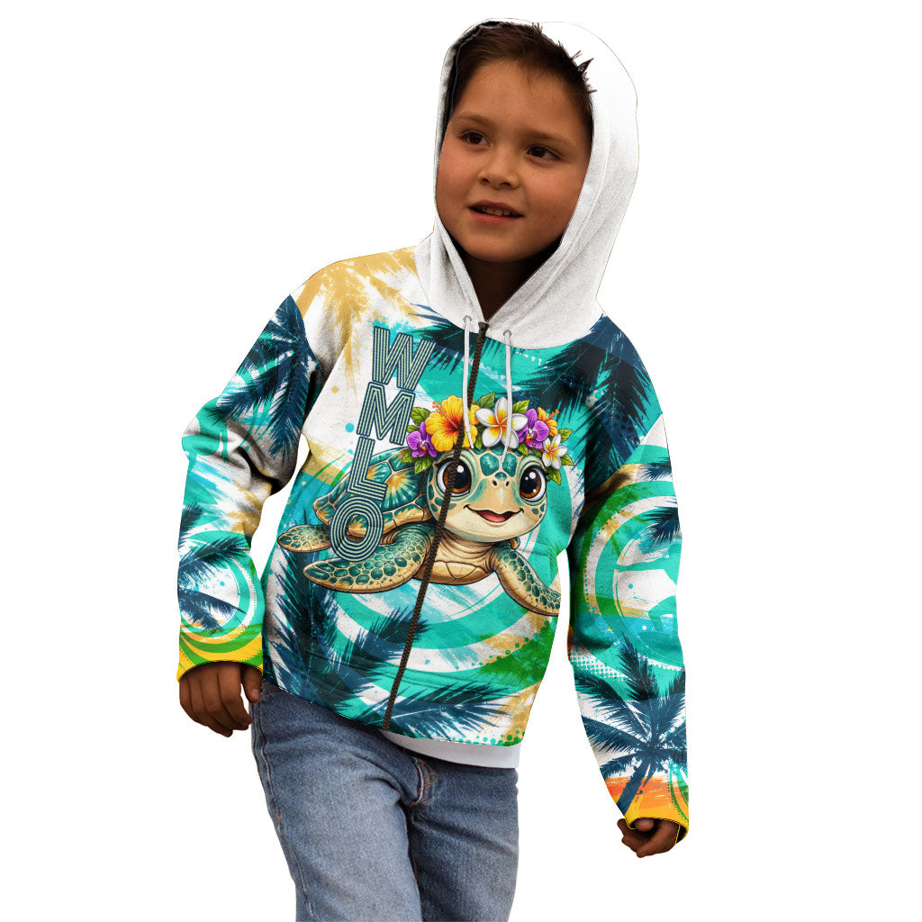 Hawaii Waimanalo Sea Turtle Kid Hoodie Cute Tropical Beach Aloha Spirit Cartoon TS04 - Polynesian Pride