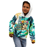 Hawaii Waimanalo Sea Turtle Kid Hoodie Cute Tropical Beach Aloha Spirit Cartoon TS04 - Polynesian Pride