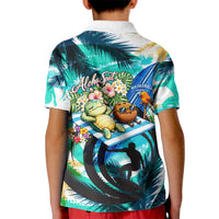 Hawaii Waimanalo Sea Turtle Kid Polo Shirt Cute Tropical Beach Aloha Spirit Cartoon TS04 - Polynesian Pride