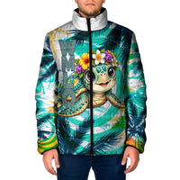 Hawaii Waimanalo Sea Turtle Padded Jacket Cute Tropical Beach Aloha Spirit Cartoon