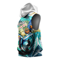 Hawaii Waimanalo Sea Turtle Sleeveless Hoodie Cute Tropical Beach Aloha Spirit Cartoon TS04 - Polynesian Pride