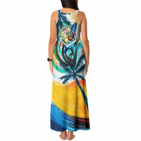 Hawaii Waimanalo Sea Turtle Tank Maxi Dress Cute Tropical Beach Aloha Spirit Cartoon TS04 - Polynesian Pride