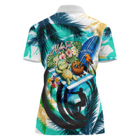 Hawaii Waimanalo Sea Turtle Women Polo Shirt Cute Tropical Beach Aloha Spirit Cartoon TS04 - Polynesian Pride