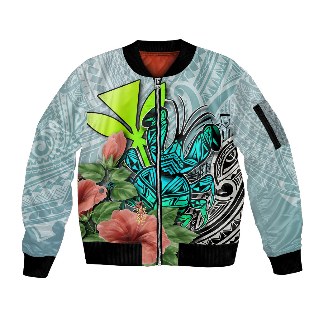 Polynesian Hawaii Sleeve Zip Bomber Jacket Kanaka with Crab Tribal tattoo TS04 Unisex Multicolor - Polynesian Pride