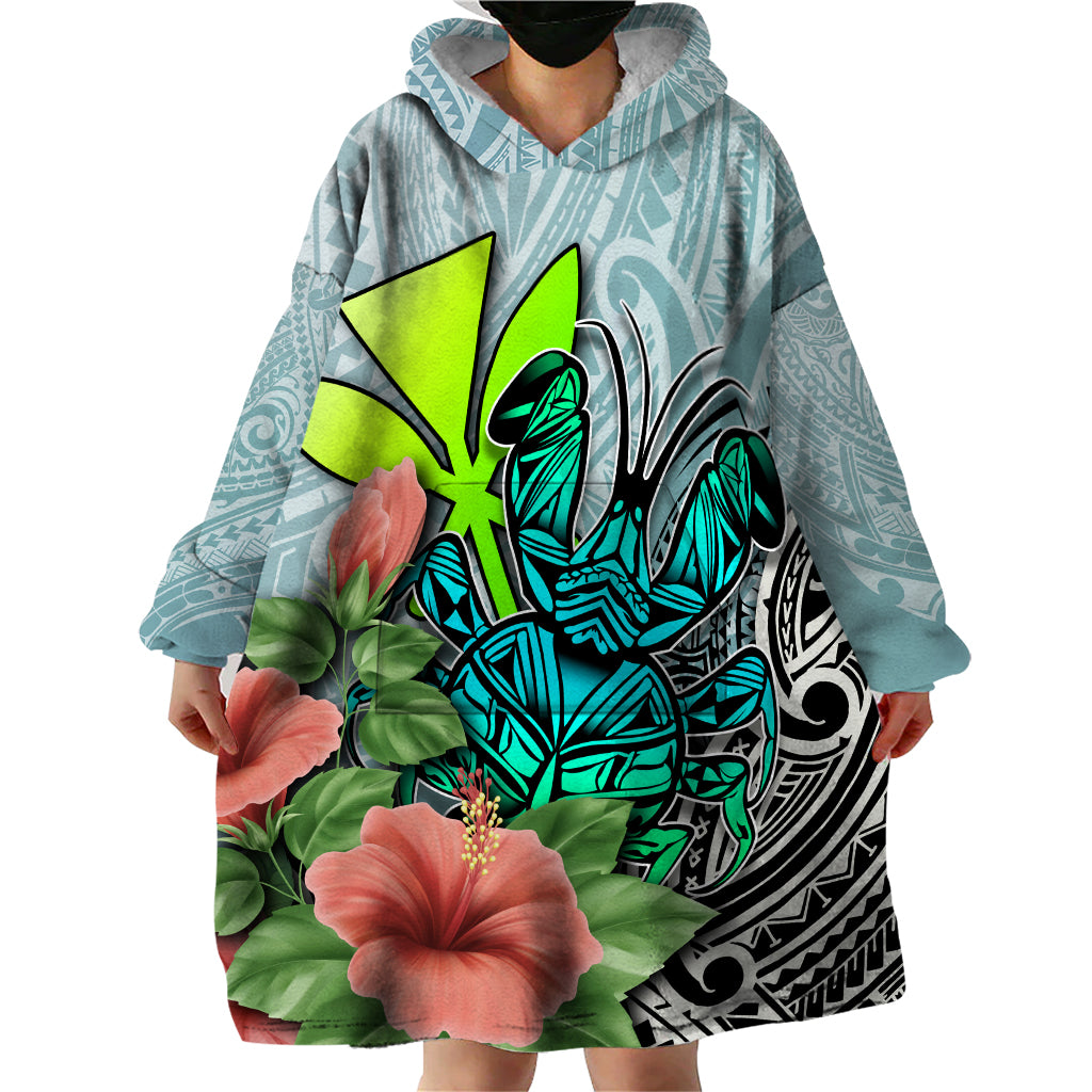 Polynesian Hawaii Wearable Blanket Hoodie Kanaka with Crab Tribal tattoo TS04 - Polynesian Pride