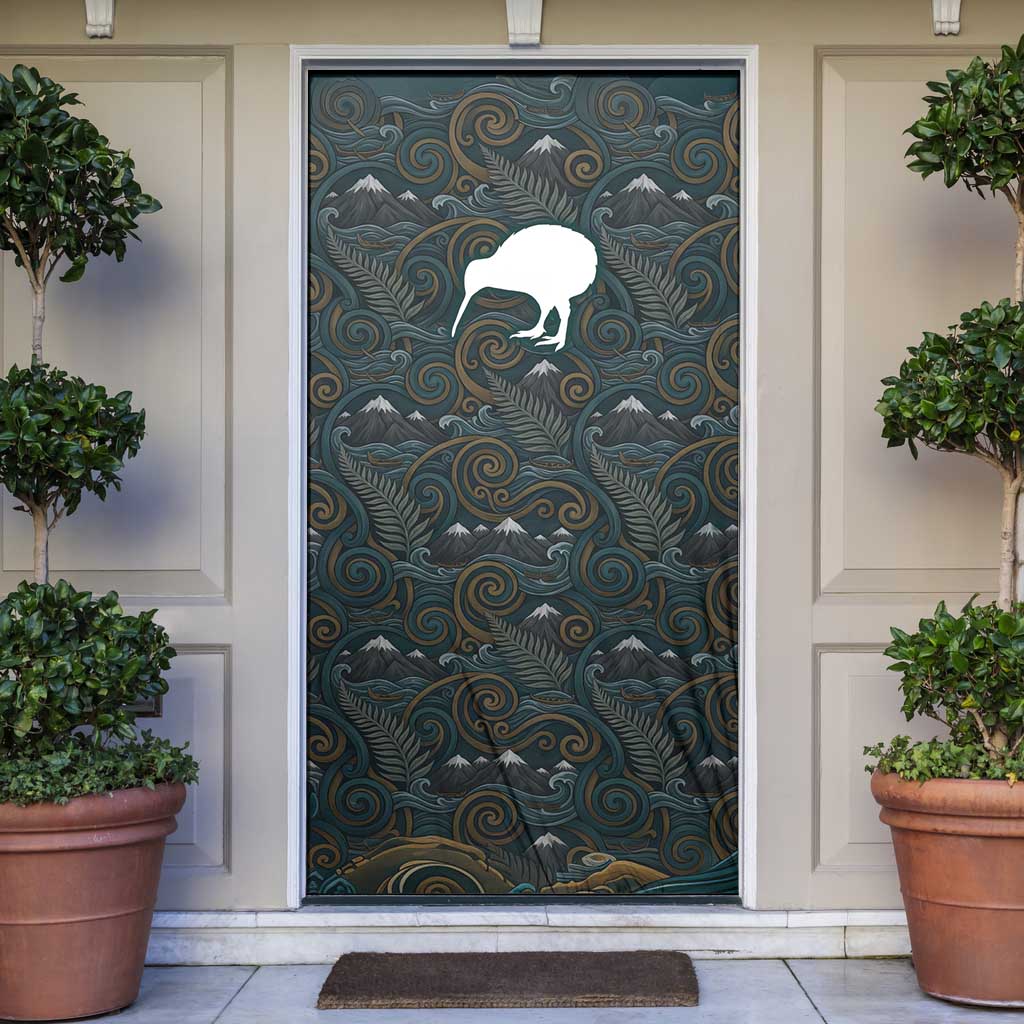 New Zealand is Calling and I Must Go Door Cover Kiwi Bird Silhouette TS04 Multicolor - Polynesian Pride