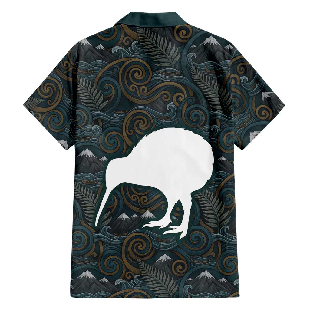 New Zealand is Calling and I Must Go Family Matching Long Sleeve Bodycon Dress and Hawaiian Shirt Kiwi Bird Silhouette