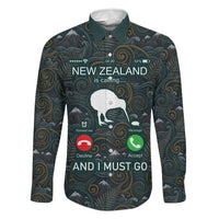 New Zealand is Calling and I Must Go Family Matching Off Shoulder Maxi Dress and Hawaiian Shirt Kiwi Bird Silhouette