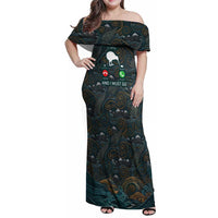 New Zealand is Calling and I Must Go Family Matching Off Shoulder Maxi Dress and Hawaiian Shirt Kiwi Bird Silhouette