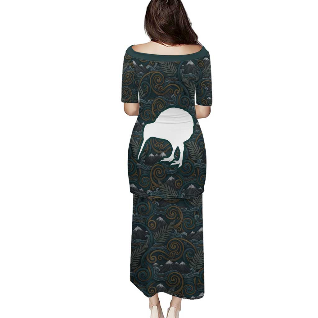 New Zealand is Calling and I Must Go Family Matching Puletasi and Hawaiian Shirt Kiwi Bird Silhouette