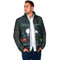 New Zealand is Calling and I Must Go Padded Jacket Kiwi Bird Silhouette TS04 - Polynesian Pride