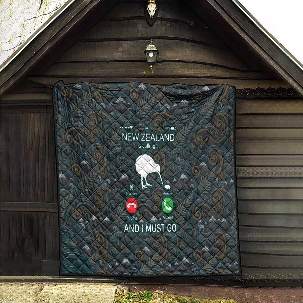 New Zealand is Calling and I Must Go Quilt Kiwi Bird Silhouette TS04 - Polynesian Pride