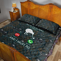 New Zealand is Calling and I Must Go Quilt Bed Set Kiwi Bird Silhouette