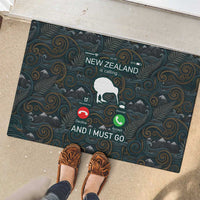 New Zealand is Calling and I Must Go Rubber Doormat Kiwi Bird Silhouette