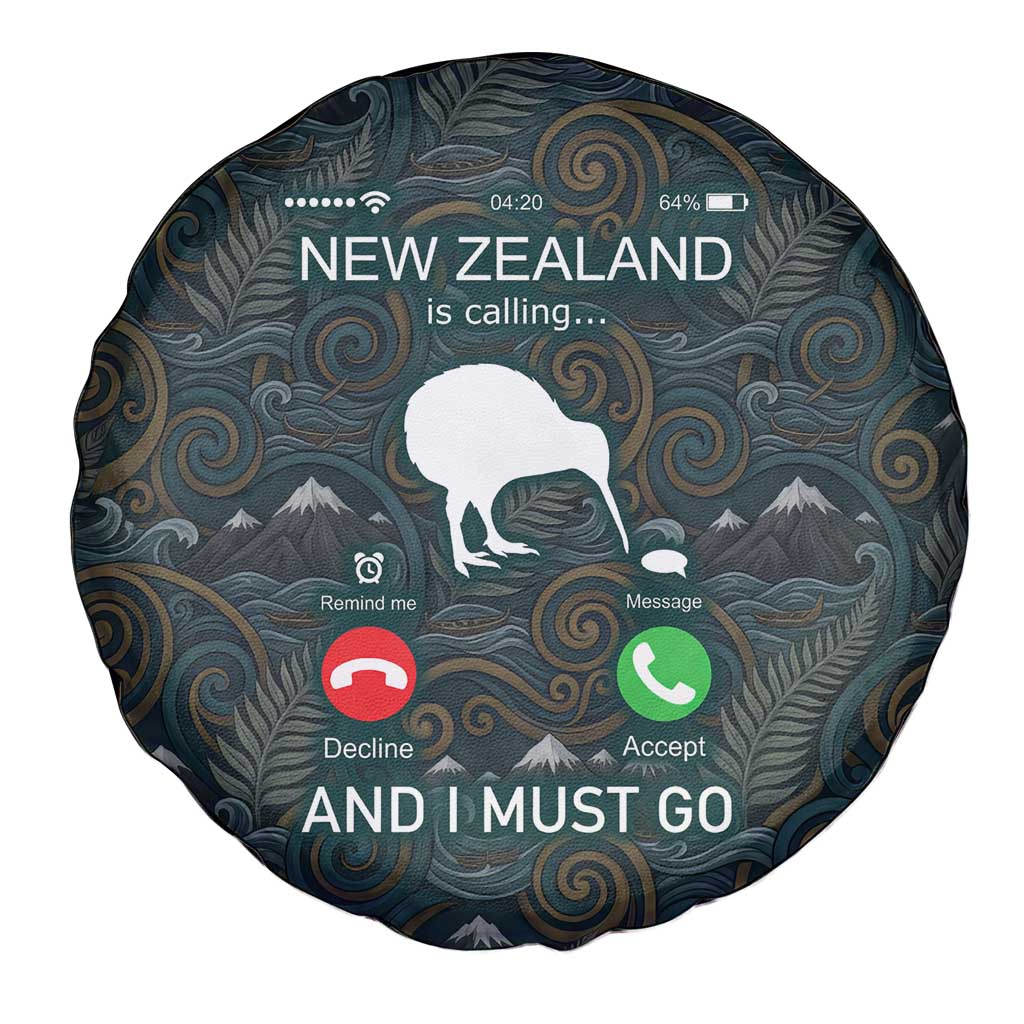New Zealand is Calling and I Must Go Spare Tire Cover Kiwi Bird Silhouette TS04 - Polynesian Pride