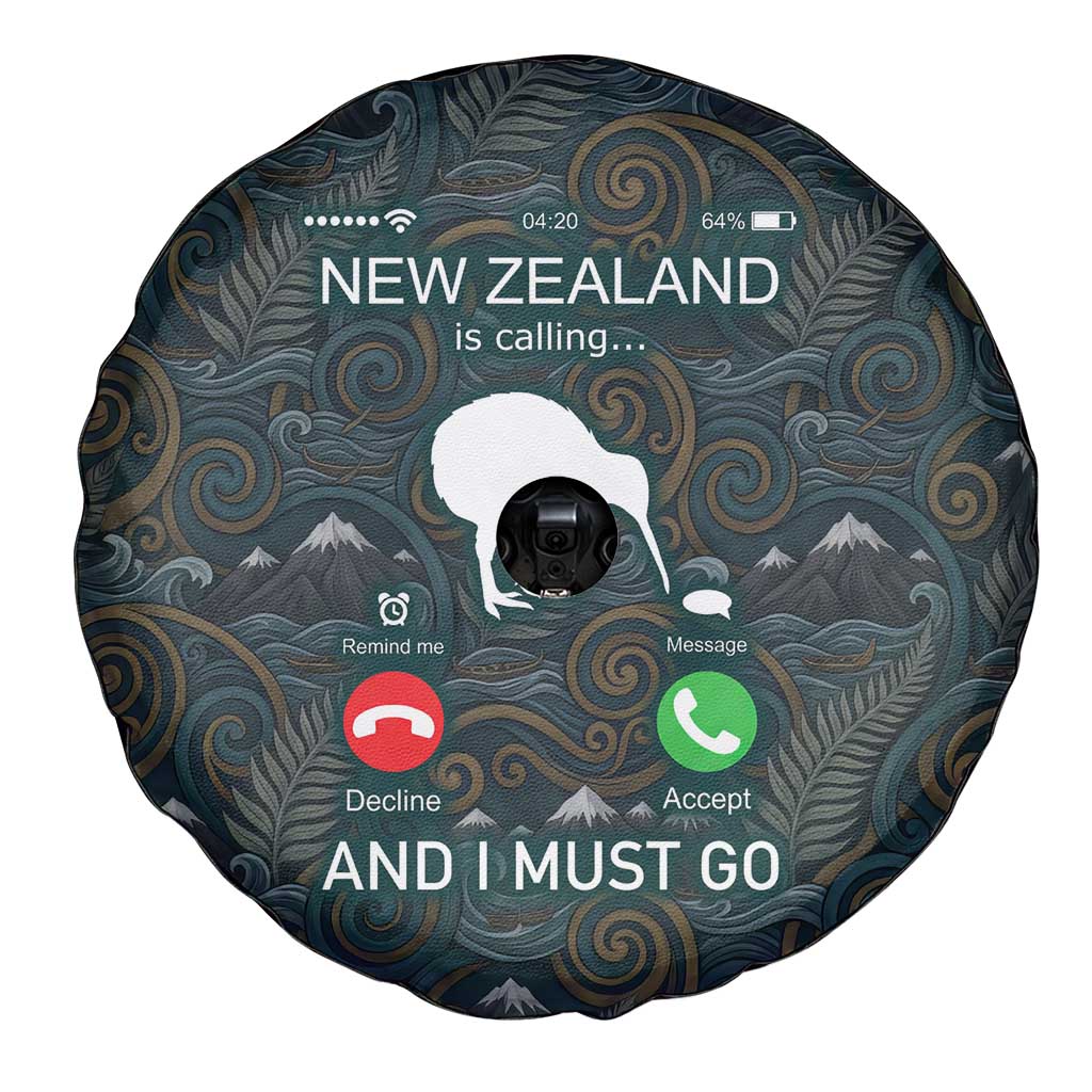 New Zealand is Calling and I Must Go Spare Tire Cover Kiwi Bird Silhouette TS04 - Polynesian Pride