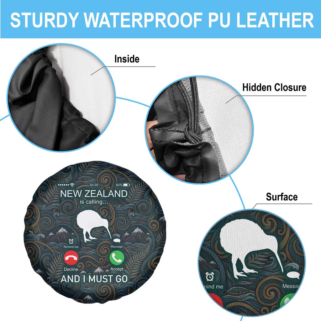 New Zealand is Calling and I Must Go Spare Tire Cover Kiwi Bird Silhouette TS04 - Polynesian Pride