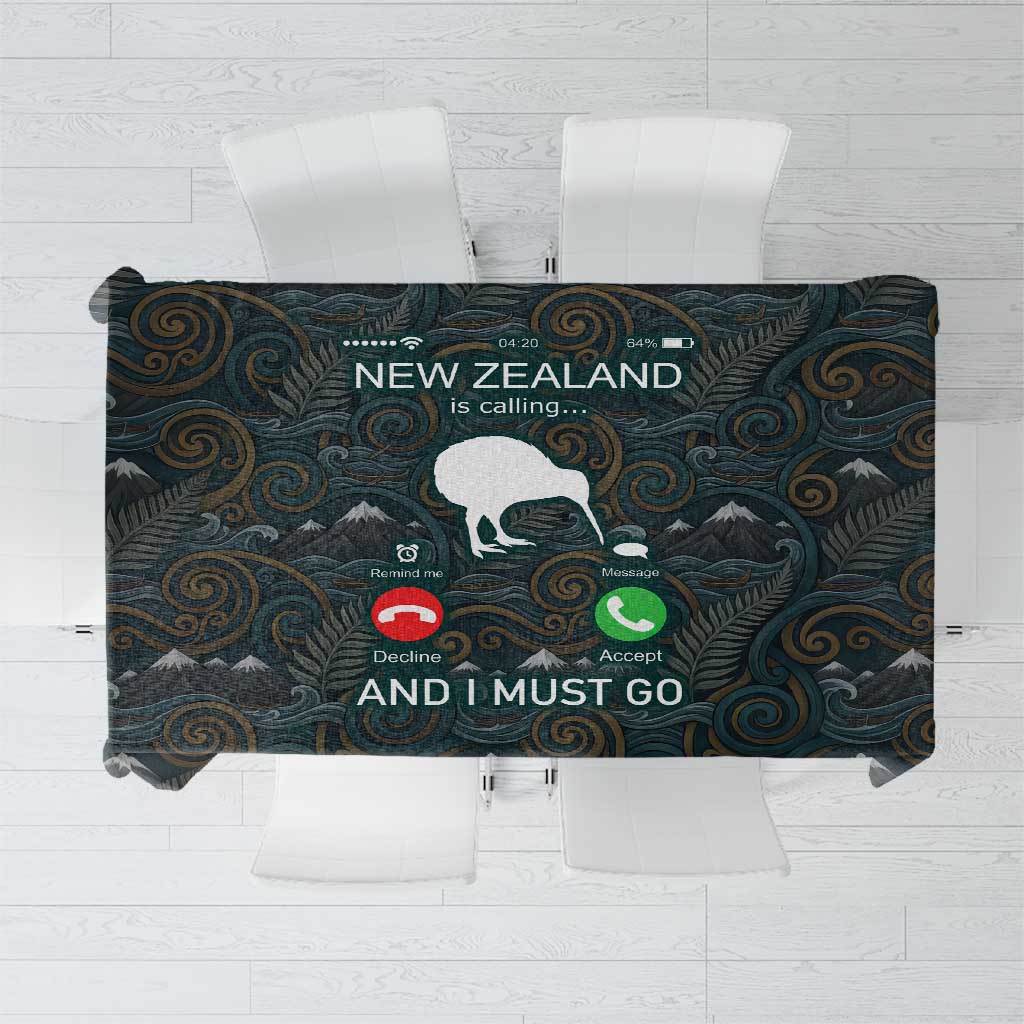 New Zealand is Calling and I Must Go Tablecloth Kiwi Bird Silhouette TS04 Multicolor - Polynesian Pride