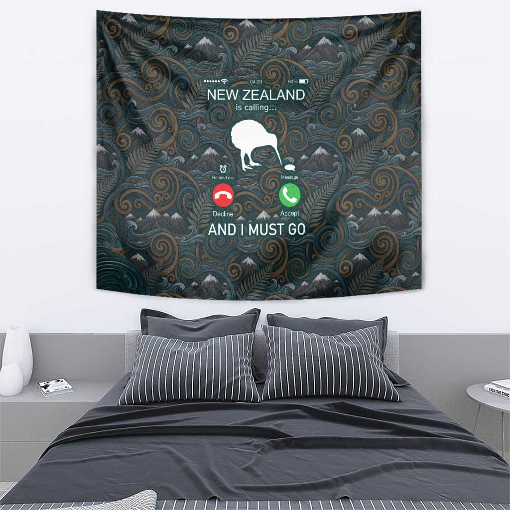 New Zealand is Calling and I Must Go Tapestry Kiwi Bird Silhouette TS04 - Polynesian Pride