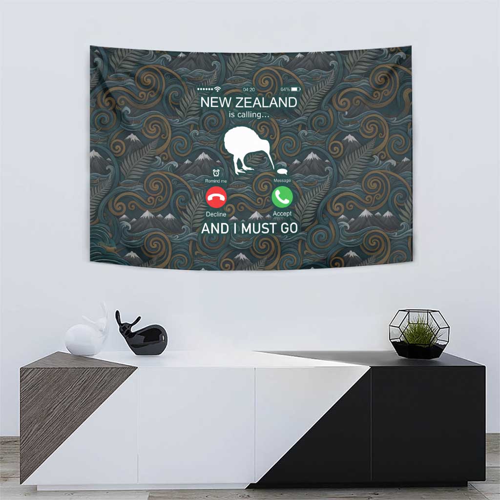 New Zealand is Calling and I Must Go Tapestry Kiwi Bird Silhouette TS04 - Polynesian Pride