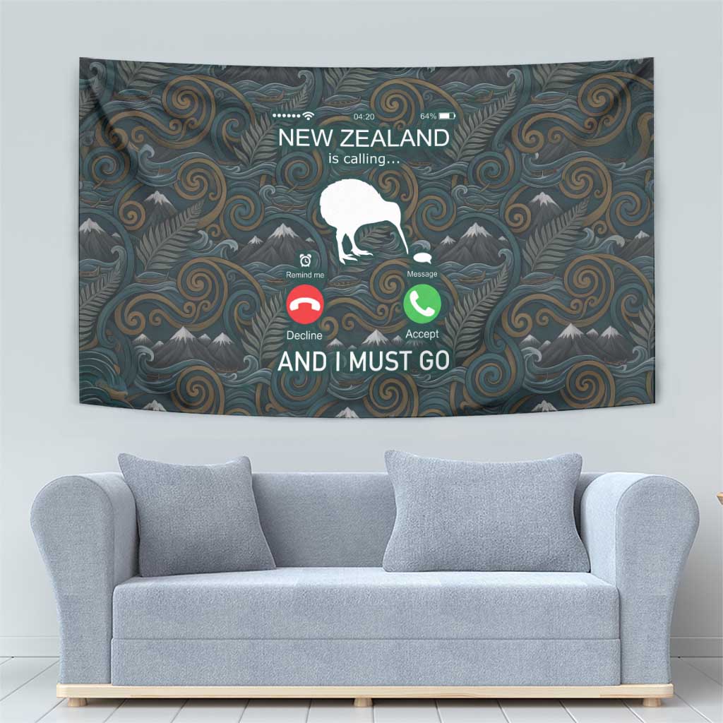 New Zealand is Calling and I Must Go Tapestry Kiwi Bird Silhouette TS04 - Polynesian Pride