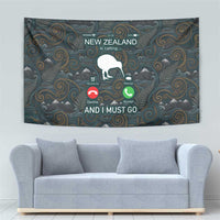 New Zealand is Calling and I Must Go Tapestry Kiwi Bird Silhouette TS04 - Polynesian Pride