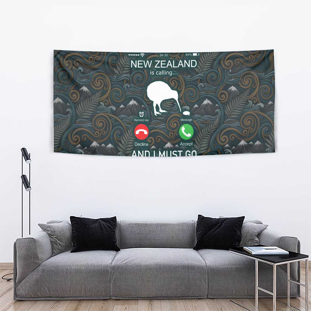 New Zealand is Calling and I Must Go Tapestry Kiwi Bird Silhouette TS04 - Polynesian Pride