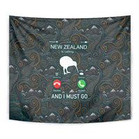 New Zealand is Calling and I Must Go Tapestry Kiwi Bird Silhouette TS04 - Polynesian Pride