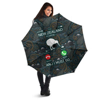 New Zealand is Calling and I Must Go Umbrella Kiwi Bird Silhouette TS04 - Polynesian Pride