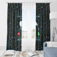 New Zealand is Calling and I Must Go Window Curtain Kiwi Bird Silhouette