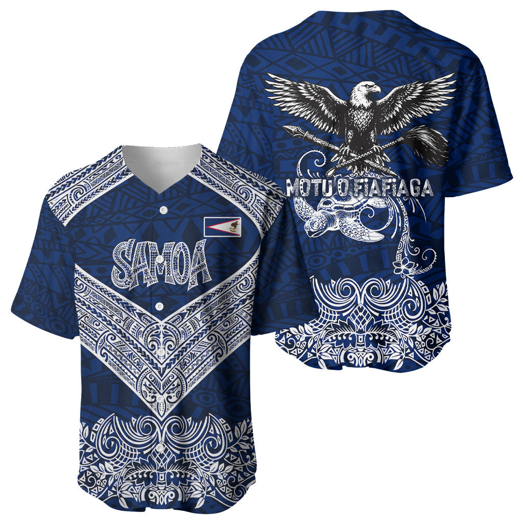 American Samoa Eagle Baseball Jersey Sea Turtle Traditional Polynesian Tribal Tattoo
