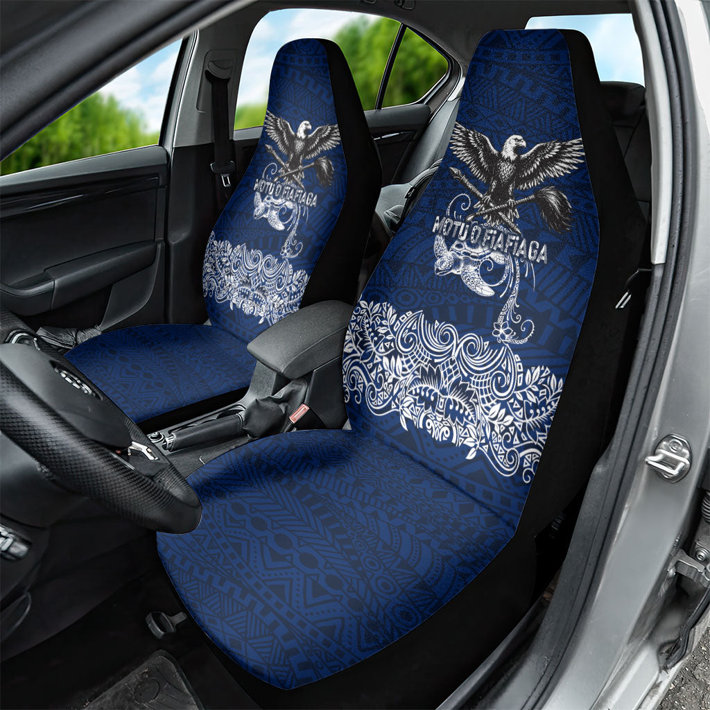 American Samoa Eagle Car Seat Cover Sea Turtle Traditional Polynesian Tribal Tattoo