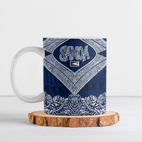 American Samoa Eagle Ceramic Mug Sea Turtle Traditional Polynesian Tribal Tattoo