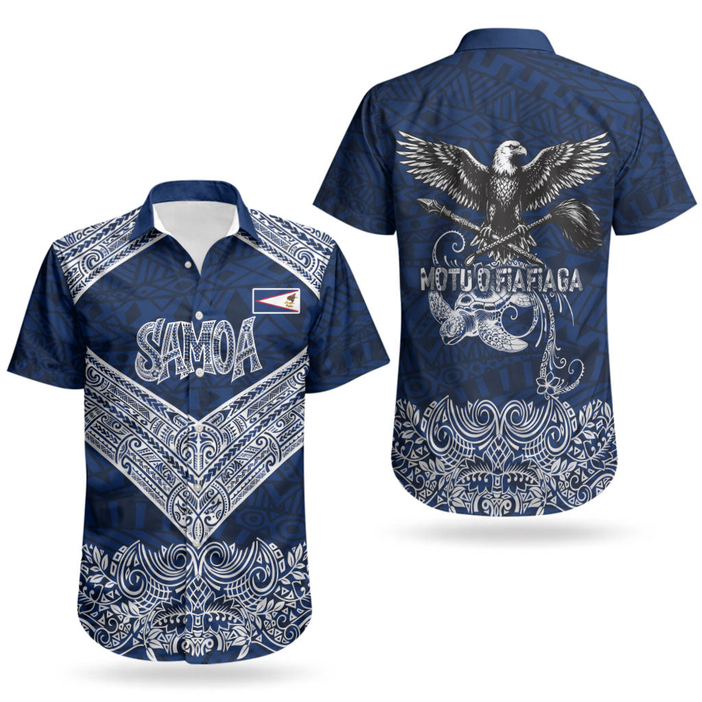 American Samoa Eagle Couples Matching Long Sleeve Bodycon Dress and Hawaiian Shirt Sea Turtle Traditional Polynesian Tribal Tattoo TS04 - Polynesian Pride