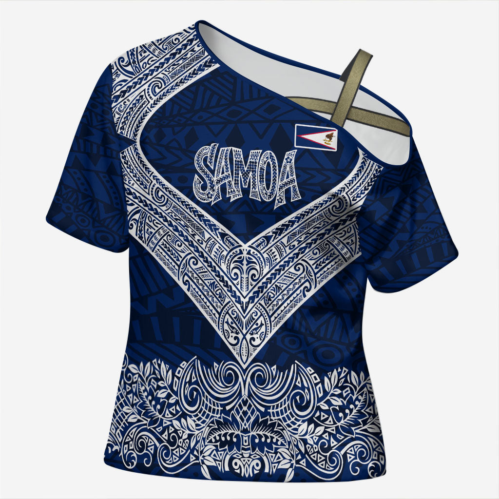 American Samoa Eagle Cross Shoulder Shirt Sea Turtle Traditional Polynesian Tribal Tattoo