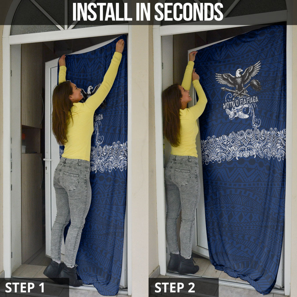 American Samoa Eagle Door Cover Sea Turtle Traditional Polynesian Tribal Tattoo