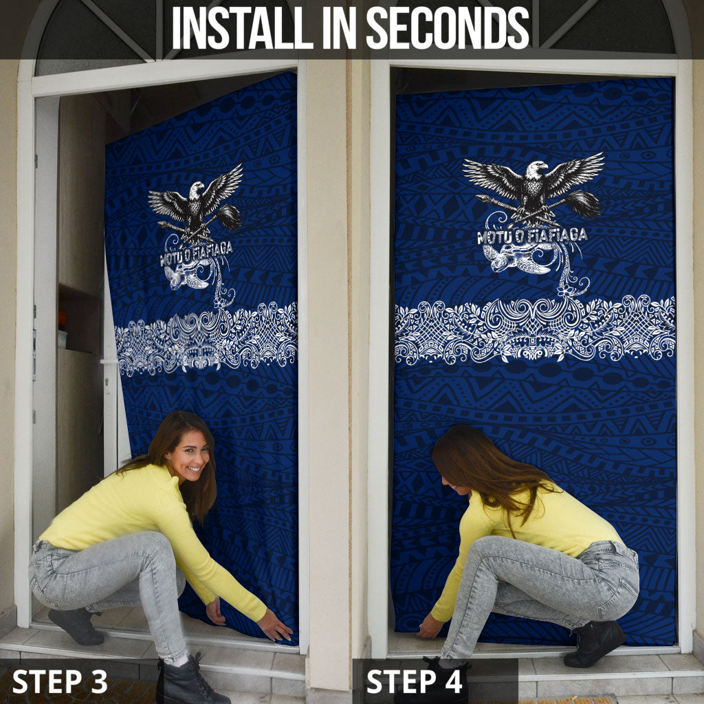 American Samoa Eagle Door Cover Sea Turtle Traditional Polynesian Tribal Tattoo