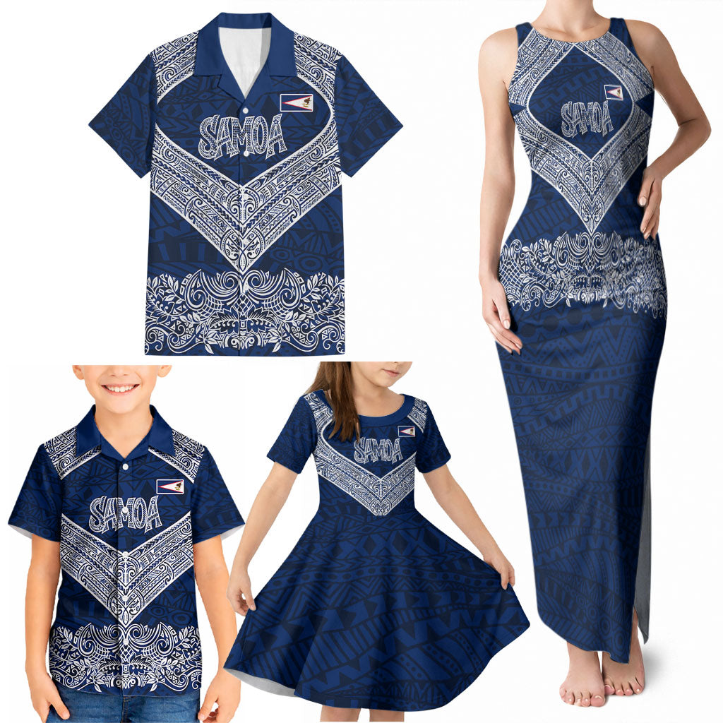 American Samoa Eagle Family Matching Tank Maxi Dress and Hawaiian Shirt Sea Turtle Traditional Polynesian Tribal Tattoo TS04 - Polynesian Pride