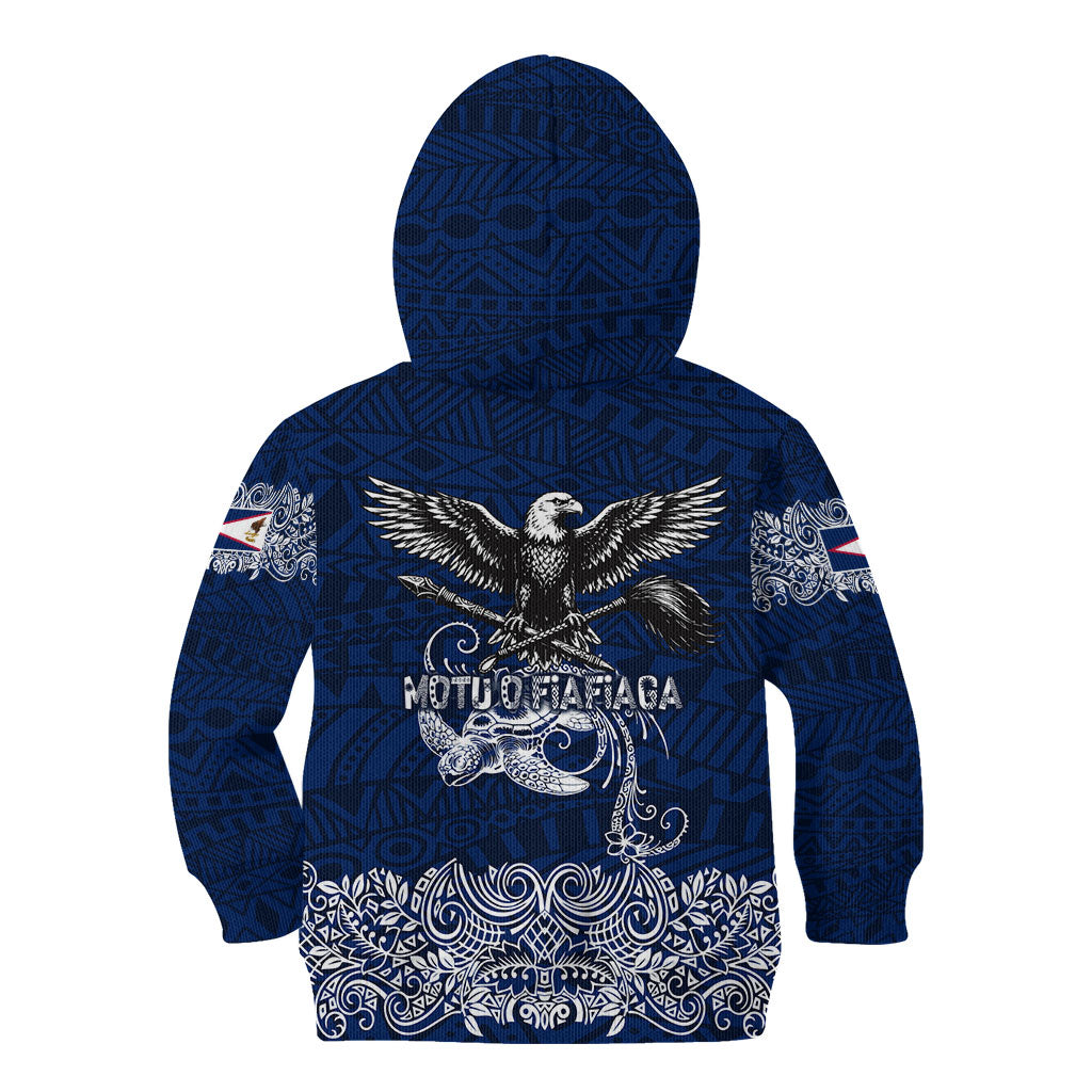 American Samoa Eagle Kid Hoodie Sea Turtle Traditional Polynesian Tribal Tattoo