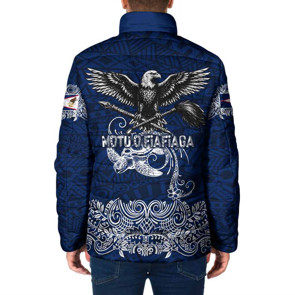 American Samoa Eagle Padded Jacket Sea Turtle Traditional Polynesian Tribal Tattoo