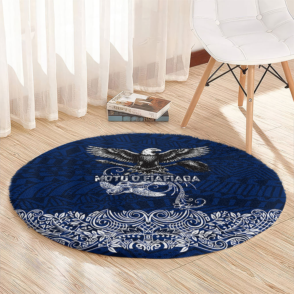 American Samoa Eagle Round Carpet Sea Turtle Traditional Polynesian Tribal Tattoo