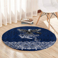 American Samoa Eagle Round Carpet Sea Turtle Traditional Polynesian Tribal Tattoo