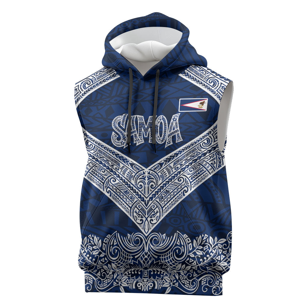 American Samoa Eagle Sleeveless Hoodie Sea Turtle Traditional Polynesian Tribal Tattoo