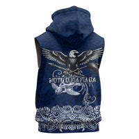 American Samoa Eagle Sleeveless Hoodie Sea Turtle Traditional Polynesian Tribal Tattoo